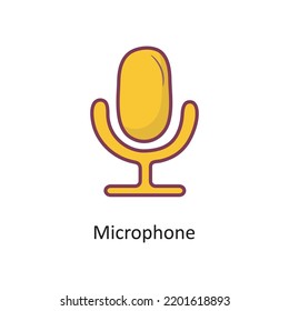 Microphone Filled outline Icon Design illustration. Media Control Symbol on White background EPS 10 File
