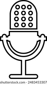 Microphone flat black vector icon.