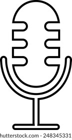 Microphone flat black vector icon.