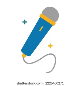 microphone flat color icon illustration