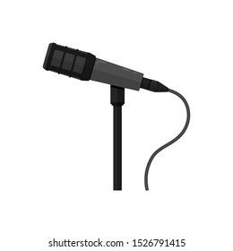 microphone, flat design icon, illustration, isolated on white background - Vector