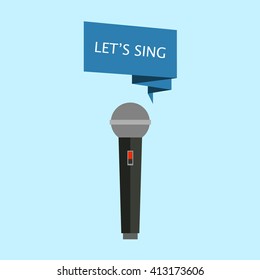 Microphone flat design illustration with slogan 01