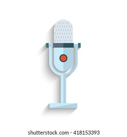 Microphone Flat Design isolated on white background. Vector illustration