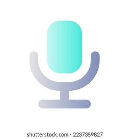 Microphone flat gradient color ui icon. Recorder. Sharing voice messages. Converting text into audio. Simple filled pictogram. GUI, UX design for mobile application. Vector isolated RGB illustration