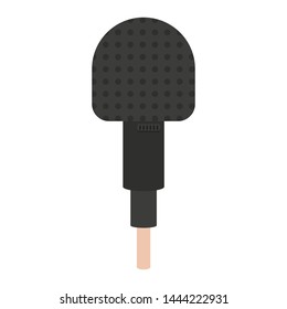 Microphone flat icon, audio equipment vector illustration isolated on white background