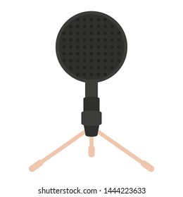 Microphone flat icon, audio equipment vector illustration isolated on white background