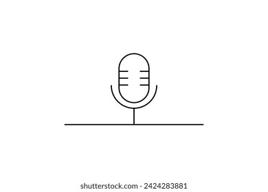 microphone flat icon design logo