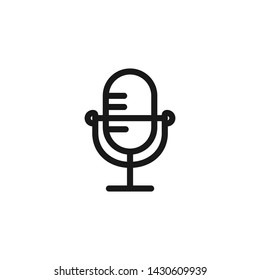 Microphone flat Icon Logo Vector