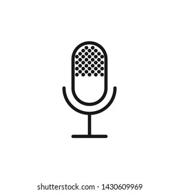 Microphone flat Icon Logo Vector
