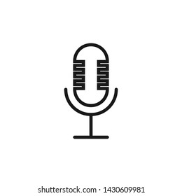 Microphone flat Icon Logo Vector