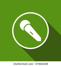 microphone flat icon with long shadow. vector illustration