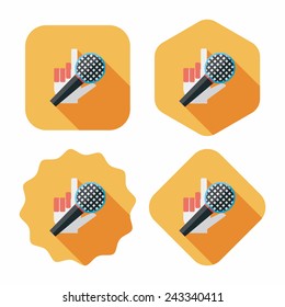Microphone flat icon with long shadow,eps10