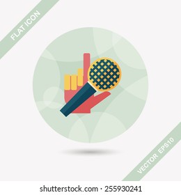 Microphone flat icon with long shadow,eps10