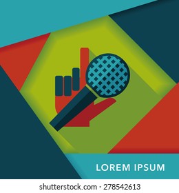 Microphone flat icon with long shadow,eps10