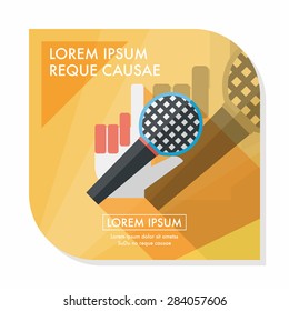 Microphone flat icon with long shadow,eps10