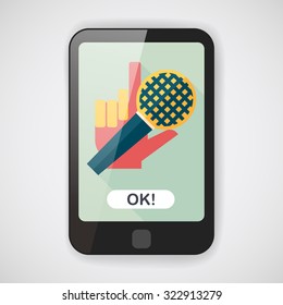 Microphone flat icon with long shadow,eps10