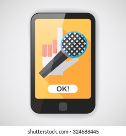 Microphone flat icon with long shadow,eps10