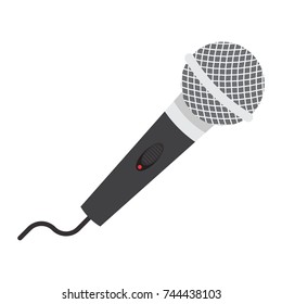 Microphone flat icon, music and instrument, karaoke sign vector graphics, a colorful solid pattern on a white background, eps 10.