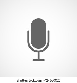 Microphone Flat Icon On White Background