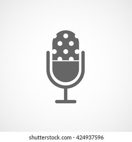 Microphone Flat Icon On White Background
