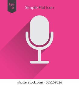 Microphone Flat Icon. Simple Sign Of Technology. Vector Illustrated Symbol