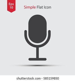 Microphone Flat Icon. Simple Sign Of Technology. Vector Illustrated Symbol