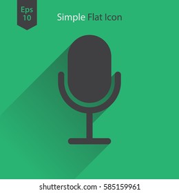 Microphone Flat Icon. Simple Sign Of Technology. Vector Illustrated Symbol