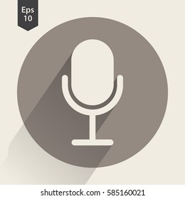 Microphone Flat Icon. Simple Sign Of Technology. Vector Illustrated Symbol