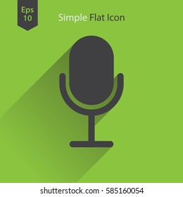 Microphone Flat Icon. Simple Sign Of Technology. Vector Illustrated Symbol