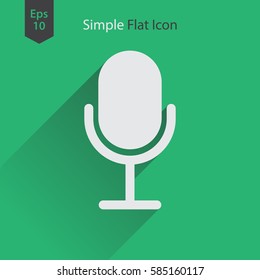 Microphone Flat Icon. Simple Sign Of Technology. Vector Illustrated Symbol