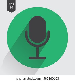 Microphone Flat Icon. Simple Sign Of Technology. Vector Illustrated Symbol