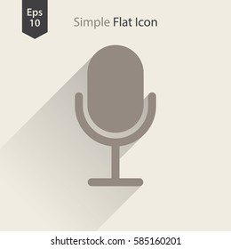 Microphone Flat Icon. Simple Sign Of Technology. Vector Illustrated Symbol