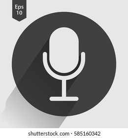 Microphone Flat Icon. Simple Sign Of Technology. Vector Illustrated Symbol