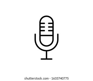 Microphone flat icon. Single high quality outline symbol for web design or mobile app.  Microphone thin line signs for design logo, visit card, etc. Outline pictogram EPS10