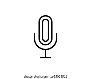 Microphone flat icon. Single high quality outline symbol for web design or mobile app.  Microphone thin line signs for design logo, visit card, etc. Outline pictogram EPS10