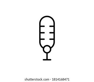 Microphone flat icon. Single high quality outline symbol for web design or mobile app.  Microphone thin line signs for design logo, visit card, etc. Outline pictogram EPS10