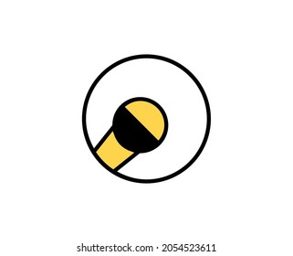 Microphone flat icon. Single high quality outline symbol for web design or mobile app.  Holidays thin line signs for design logo, visit card, etc. Outline pictogram EPS10