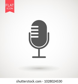 Microphone flat icon. Speaker symbol. Live music sign. Media \Studio\ News logo