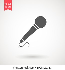 Microphone flat icon. Speaker symbol. Live music sign. Media \Studio\ News logo
