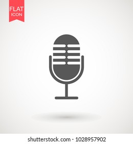 Microphone flat icon. Speaker symbol. Live music sign. Media \Studio\ News logo