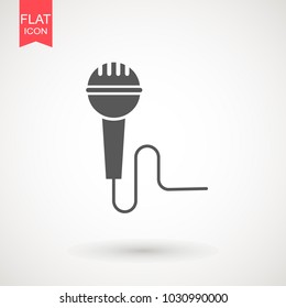 Microphone flat icon. Speaker symbol. Live music sign. Media \Studio\ News logo