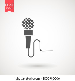 Microphone flat icon. Speaker symbol. Live music sign. Media \Studio\ News logo