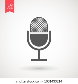 Microphone flat icon. Speaker symbol. Live music sign. Media \Studio\ News logo
