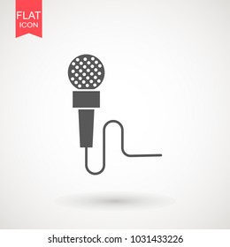 Microphone flat icon. Speaker symbol. Live music sign. Media \Studio\ News logo