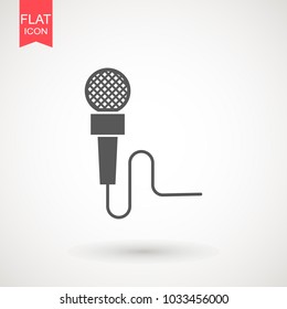 Microphone flat icon. Speaker symbol. Live music sign. Media \Studio\ News logo
