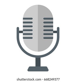 Microphone flat icon, studio and sound, vector graphics, a colorful solid pattern on a white background, eps 10.