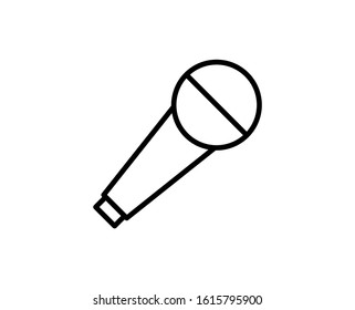Microphone flat icon. Thin line signs for design logo, visit card, etc. Single high-quality outline symbol for web design or mobile app. Microphone outline pictogram.