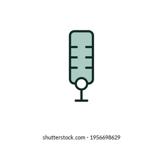 Microphone flat icon. Thin line signs for design logo, visit card, etc. Single high-quality outline symbol for web design or mobile app. Siign outline pictogram.