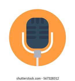 Microphone flat icon vector