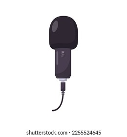 Ilustración plana de micrófono. Limpiar elemento de diseño de iconos en fondo blanco aislado